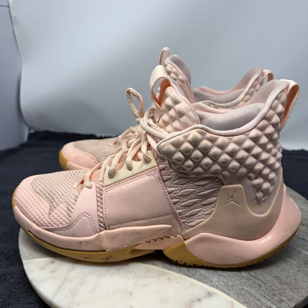 Jordan Why Not Zer0.2 Washed Coral Gum Yellow Basketball Shoes Size 8 Streetwear